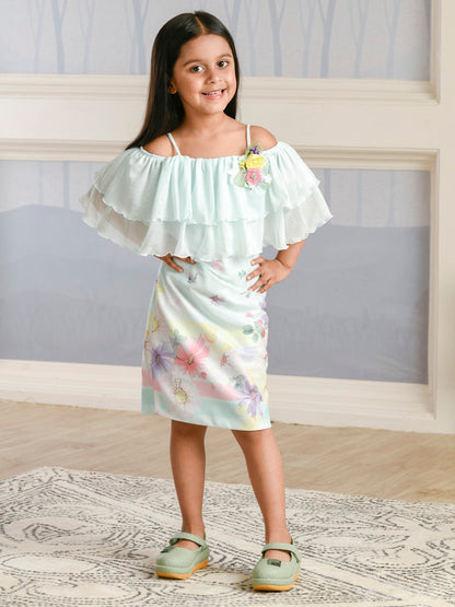 Albion Premium Girls Kittens Green Frock