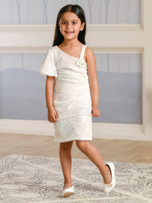 Albion Premium Girls Lekhu White Frock