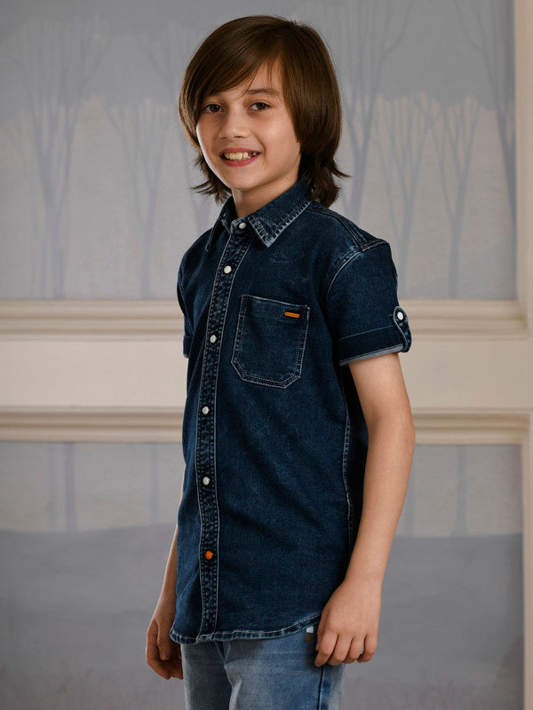 Albion Premium Boys Ecohawk Blue Shirt
