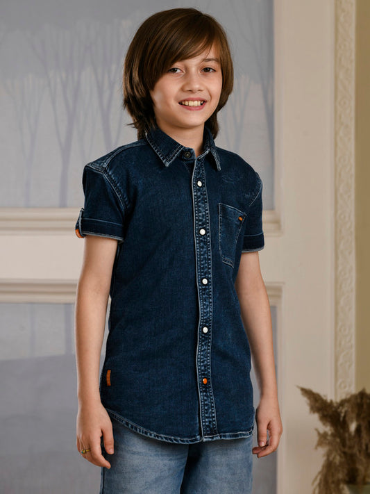 Albion Premium Boys Ecohawk Blue Shirt
