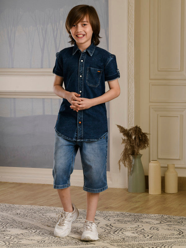 Albion Premium Boys Ecohawk Blue Shirt