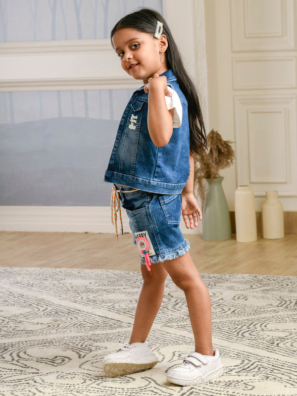 Albion Premium Girls Set Cuties Denim Skirt Top