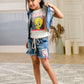 Albion Premium Girls Set Cuties Denim Skirt Top