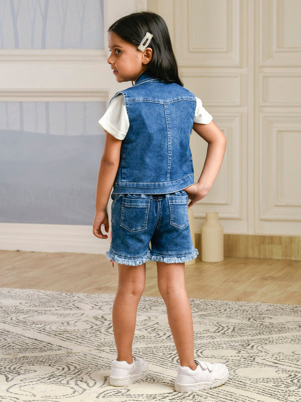 Albion Premium Girls Set Cuties Denim Skirt Top