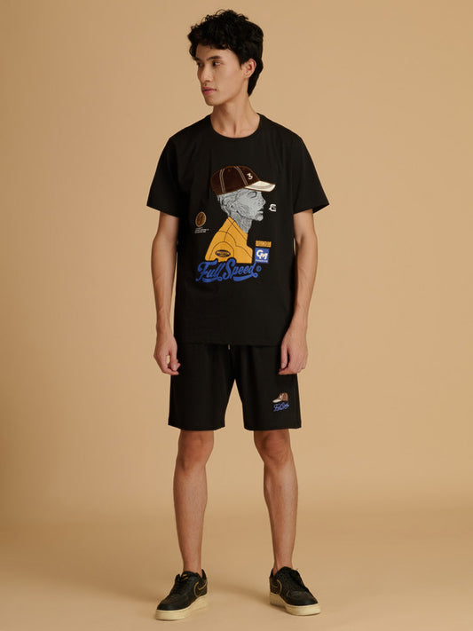 Albion Premium Men Black Co-ord set