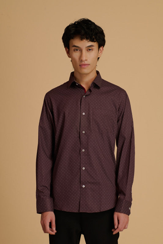 Albion Premium Men Mehroon Shirt Fs