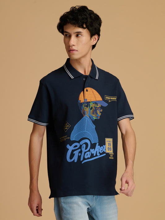 Albion Premium Cyan Navy Mens T-Shirt