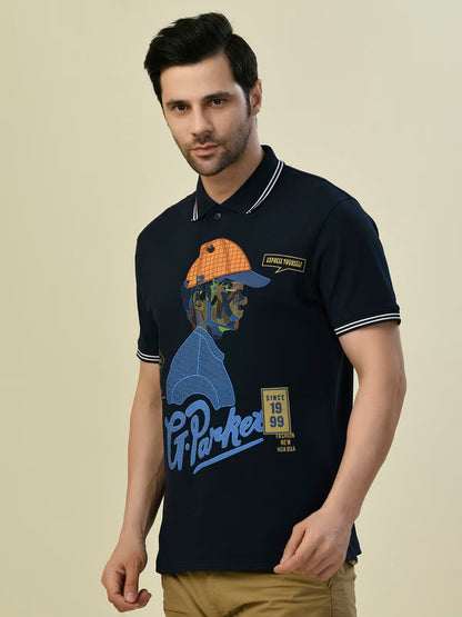 Albion Premium Cyan Navy Mens T-Shirt