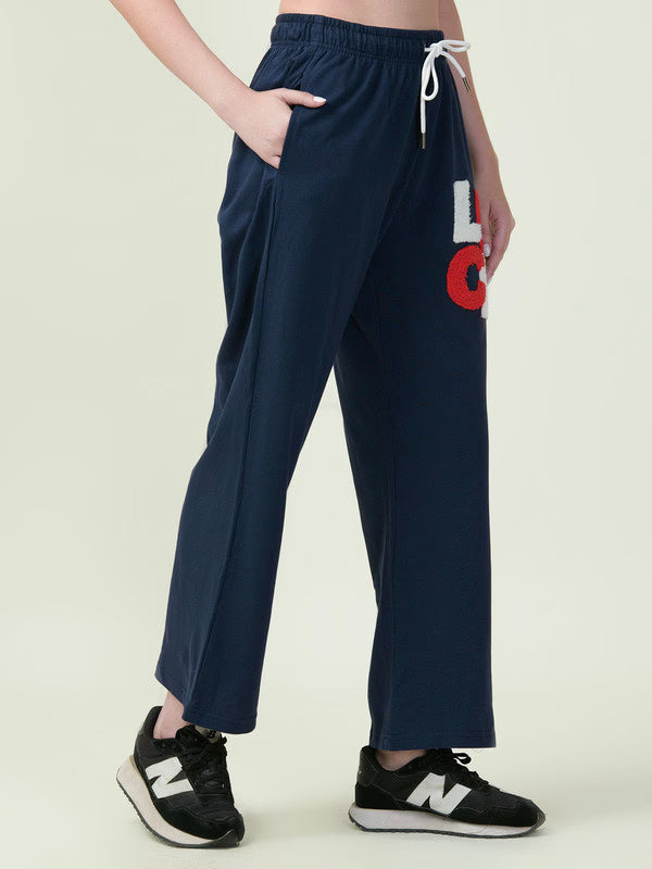 Albion Premium Ladies Cyan Navy Lowers Stylish Comfortable Track Pants