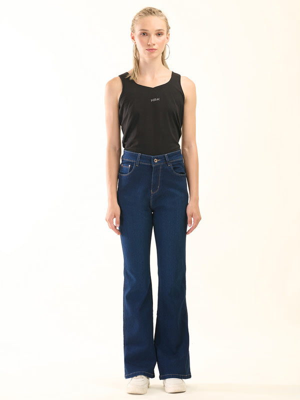 Albion Women Superior Dark Blue Bootcut Jeans