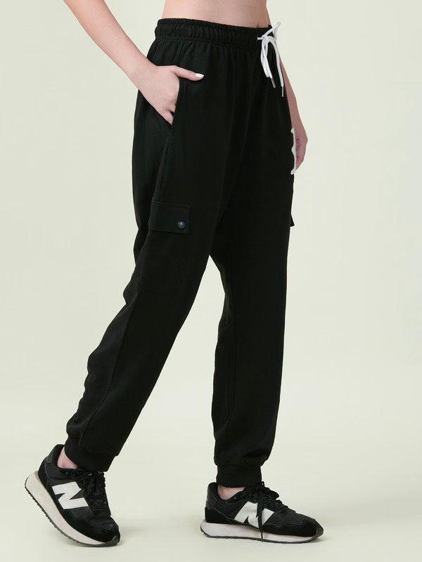 Albion Premium Ladies Cyan Black Lowers Stylish Comfortable Track Pants