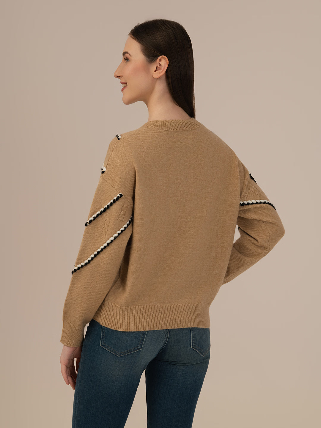 Albion Women’s Cozy Wool Sweater – Warm Winter Wear – Khaki