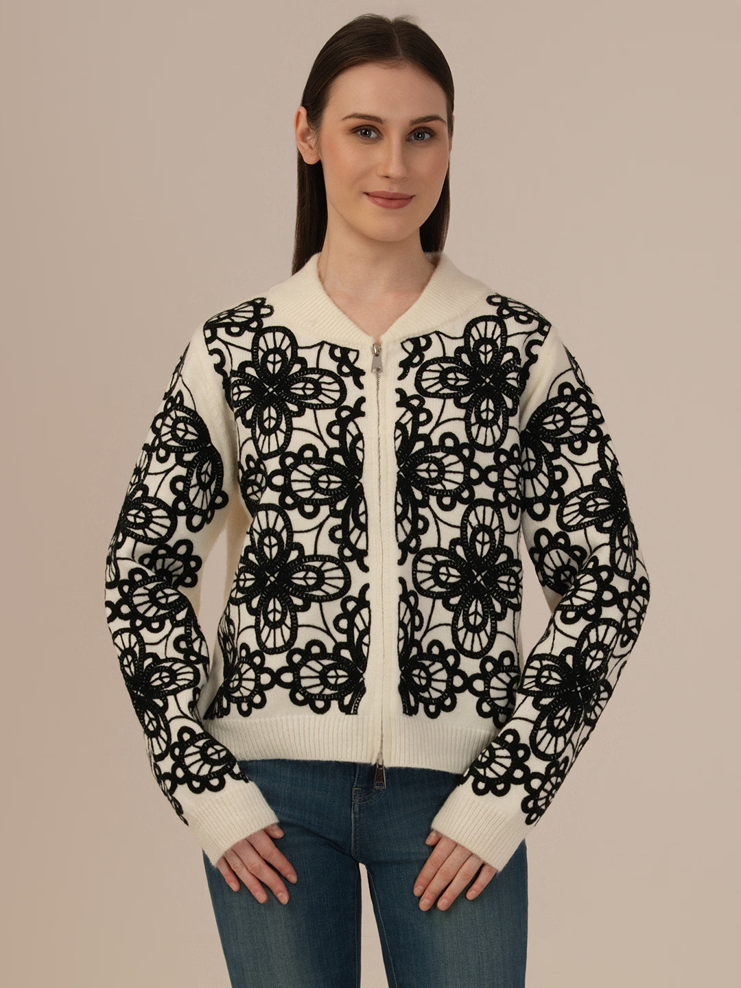 Albion Winter Classic  Ladies Cream Woolen Top