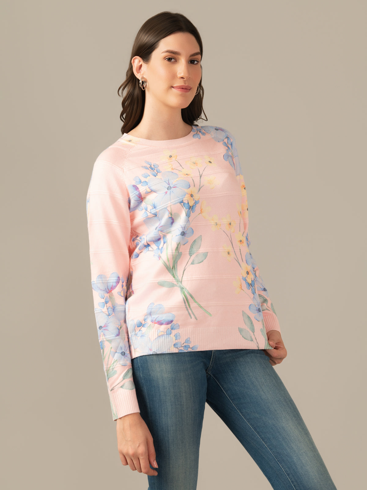 Albion Premium Girls & Women Classic Sweatshirt Peach