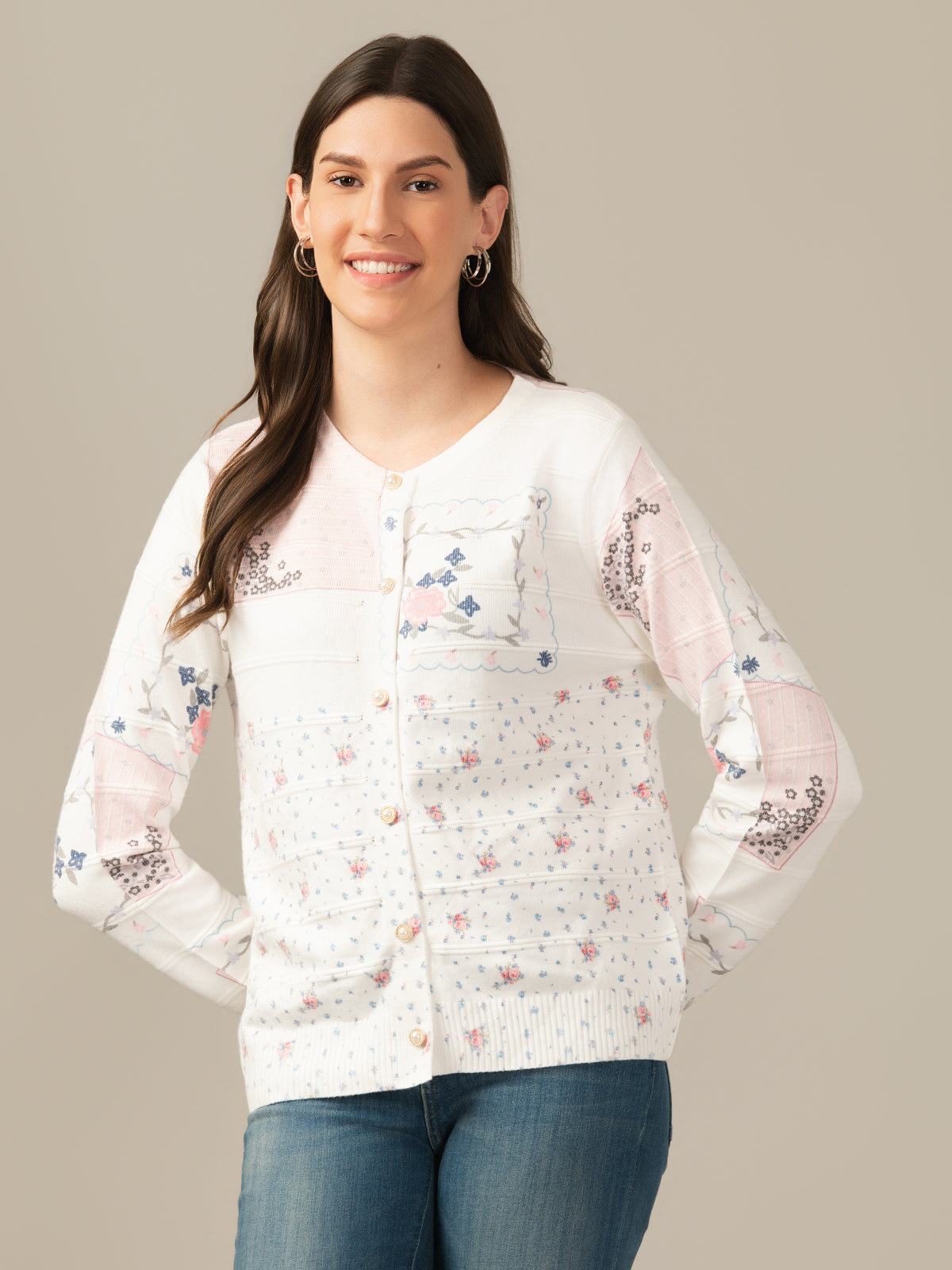 ALBION Women’s  Chicago Winter Cardigan -White