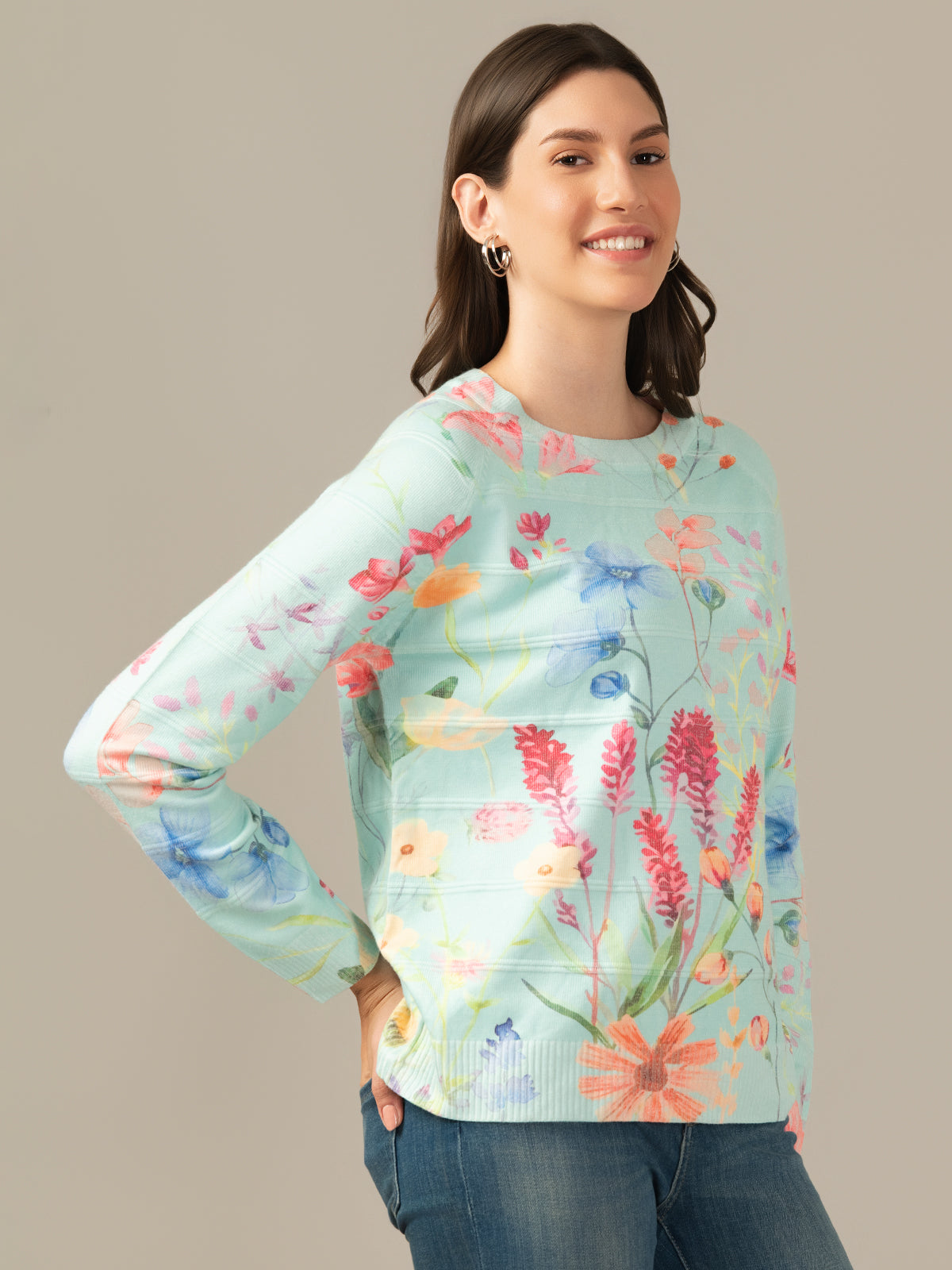 Women’s Wool Pullover Sweatshirt – Premium Comfort & Warmth Light Blue