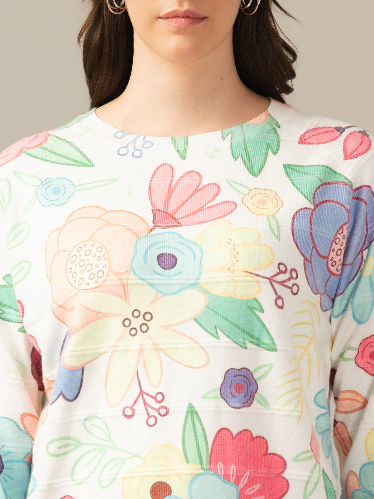 Women’s Wool Knit Sweatshirt – Everyday Comfort Firozi