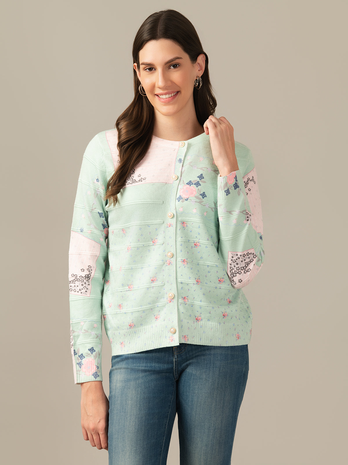 ALBION Women’s  Chicago Winter Cardigan - off Green