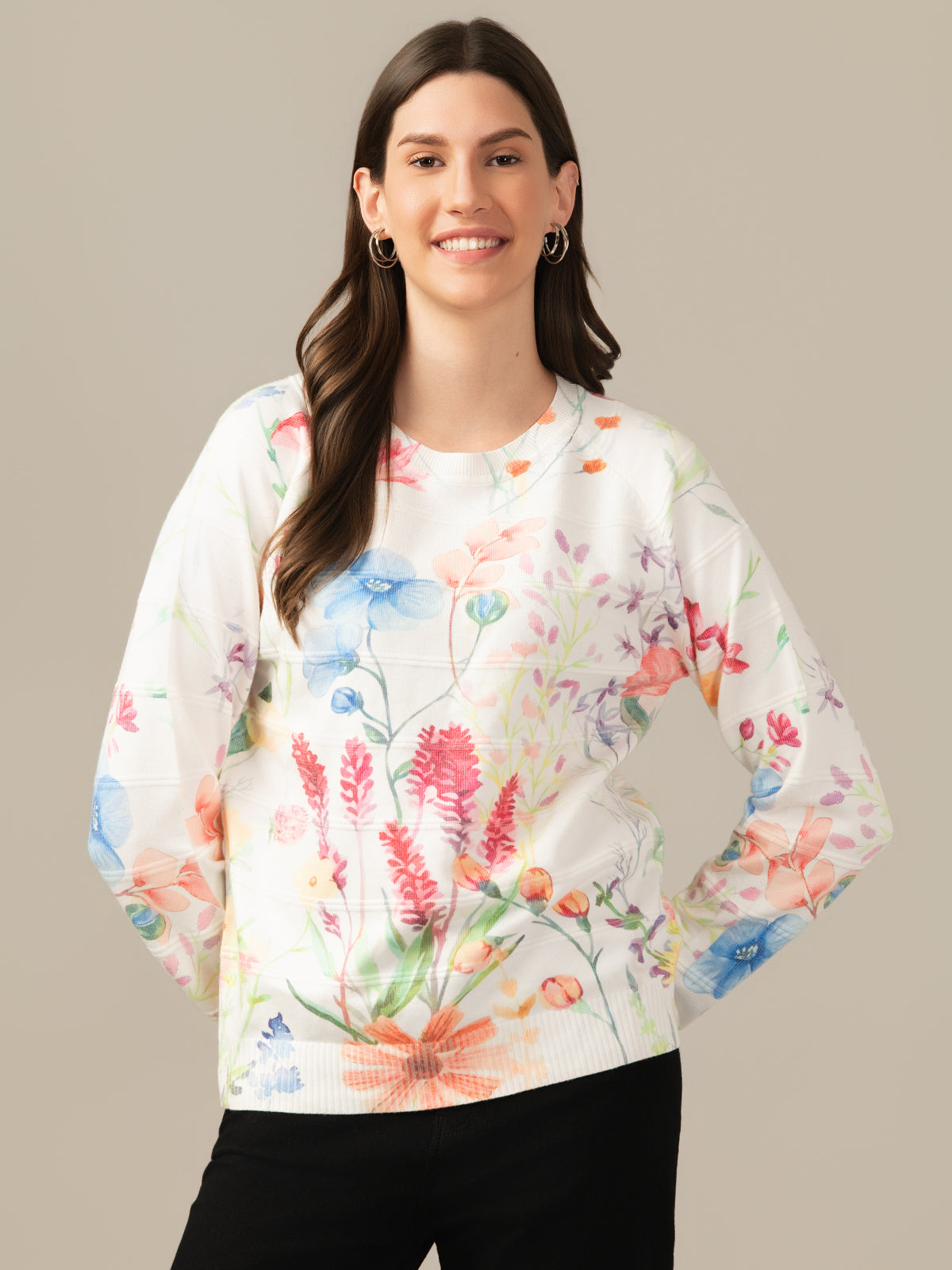 Muskan Albion Women & Girls Premium Cream Stretch Sweatshirt – Cozy & Stylish