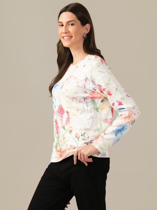 Muskan Albion Women & Girls Premium Cream Stretch Sweatshirt – Cozy & Stylish