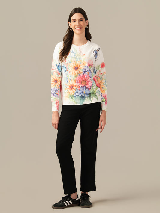 Muskan Albion Women & Girls Premium off-White Stretch Sweatshirt – Cozy & Stylish