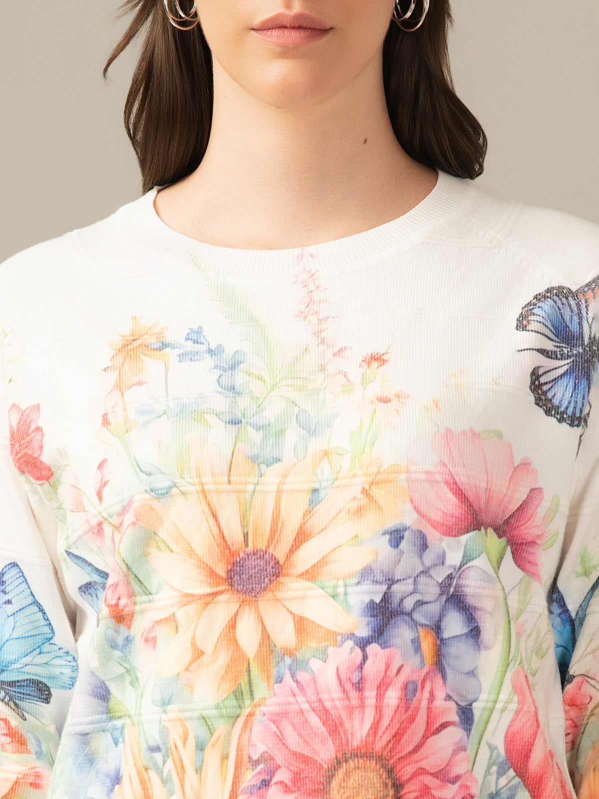 Muskan Albion Women & Girls Premium off-White Stretch Sweatshirt – Cozy & Stylish