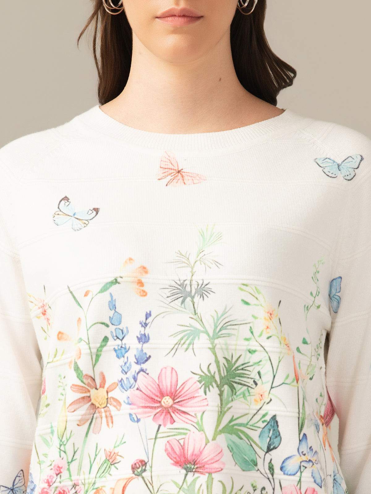 Muskan Albion Women & Girls Premium  Coconut White  Stretch Sweatshirt – Cozy & Stylish