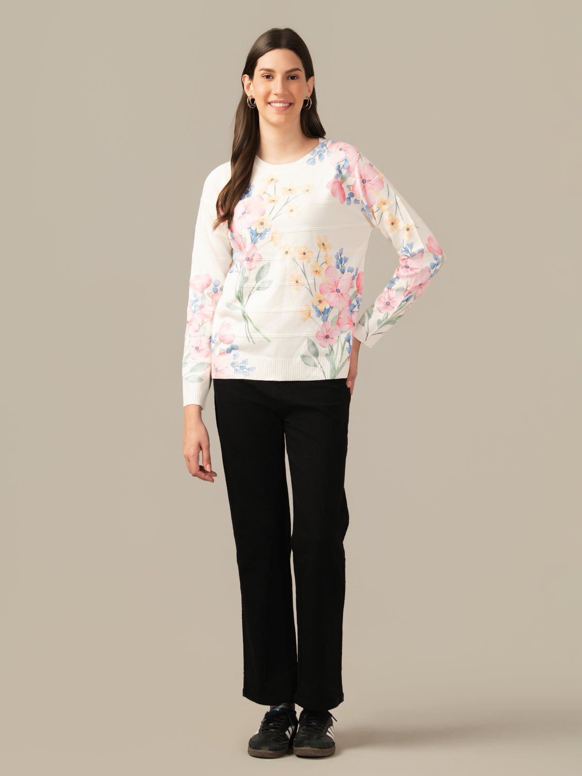 Muskan Albion Women & Girls Premium  Ghost white  Stretch Sweatshirt – Cozy & Stylish