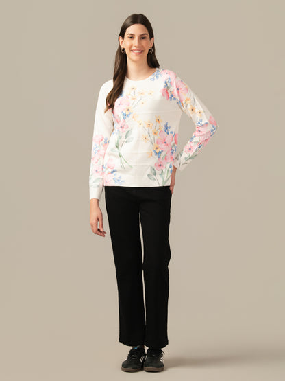 Muskan Albion Women & Girls Premium  Ghost white  Stretch Sweatshirt – Cozy & Stylish