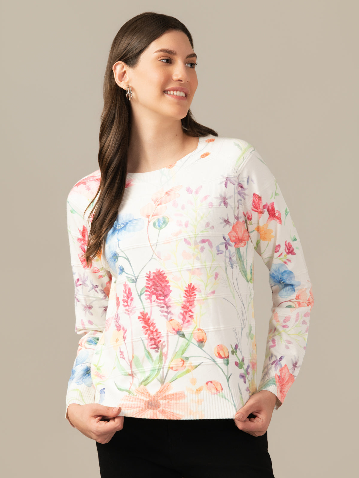 Muskan Albion Women & Girls Premium Pure white Stretch Sweatshirt – Cozy & Stylish