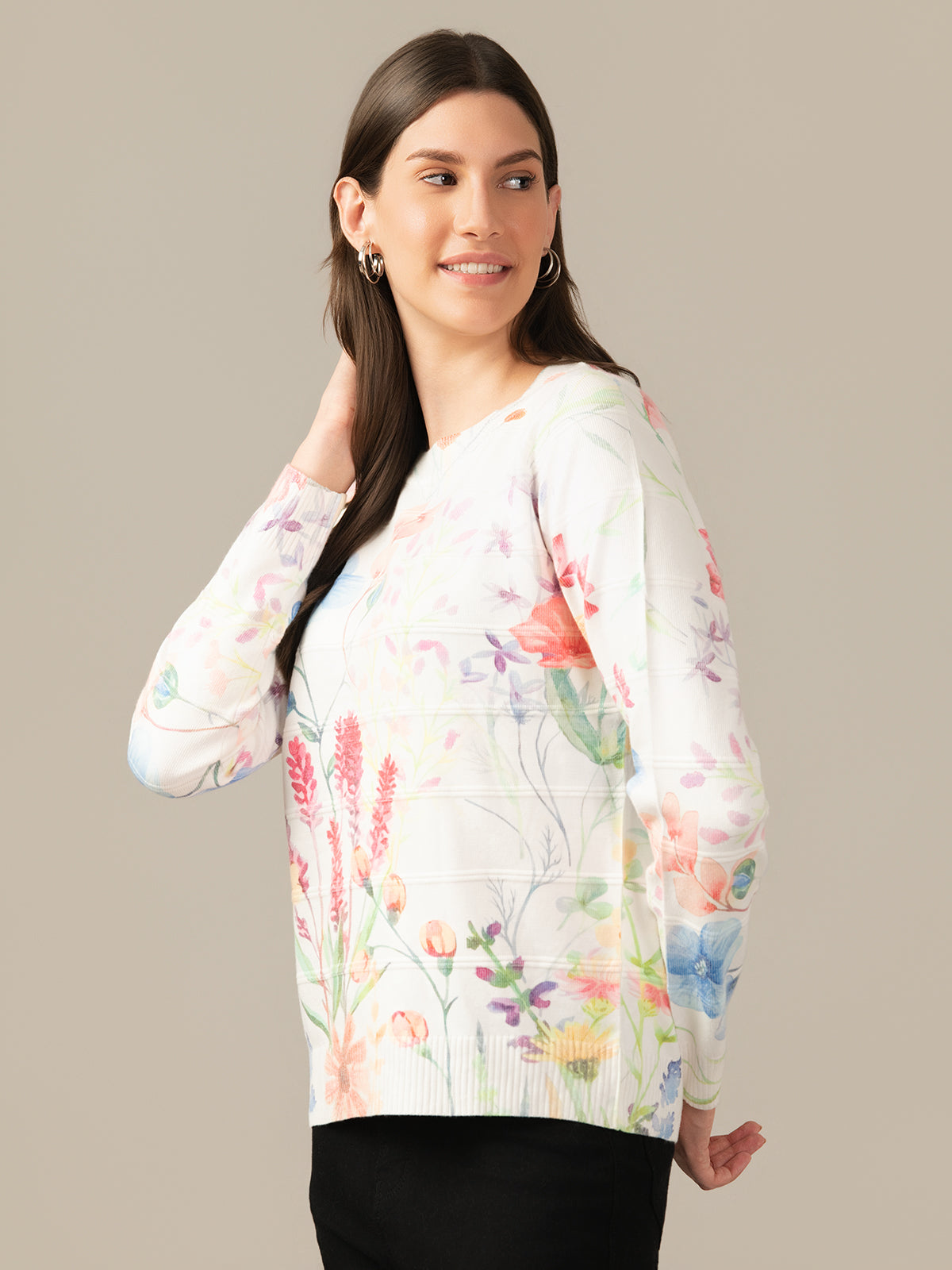 Muskan Albion Women & Girls Premium Pure white Stretch Sweatshirt – Cozy & Stylish