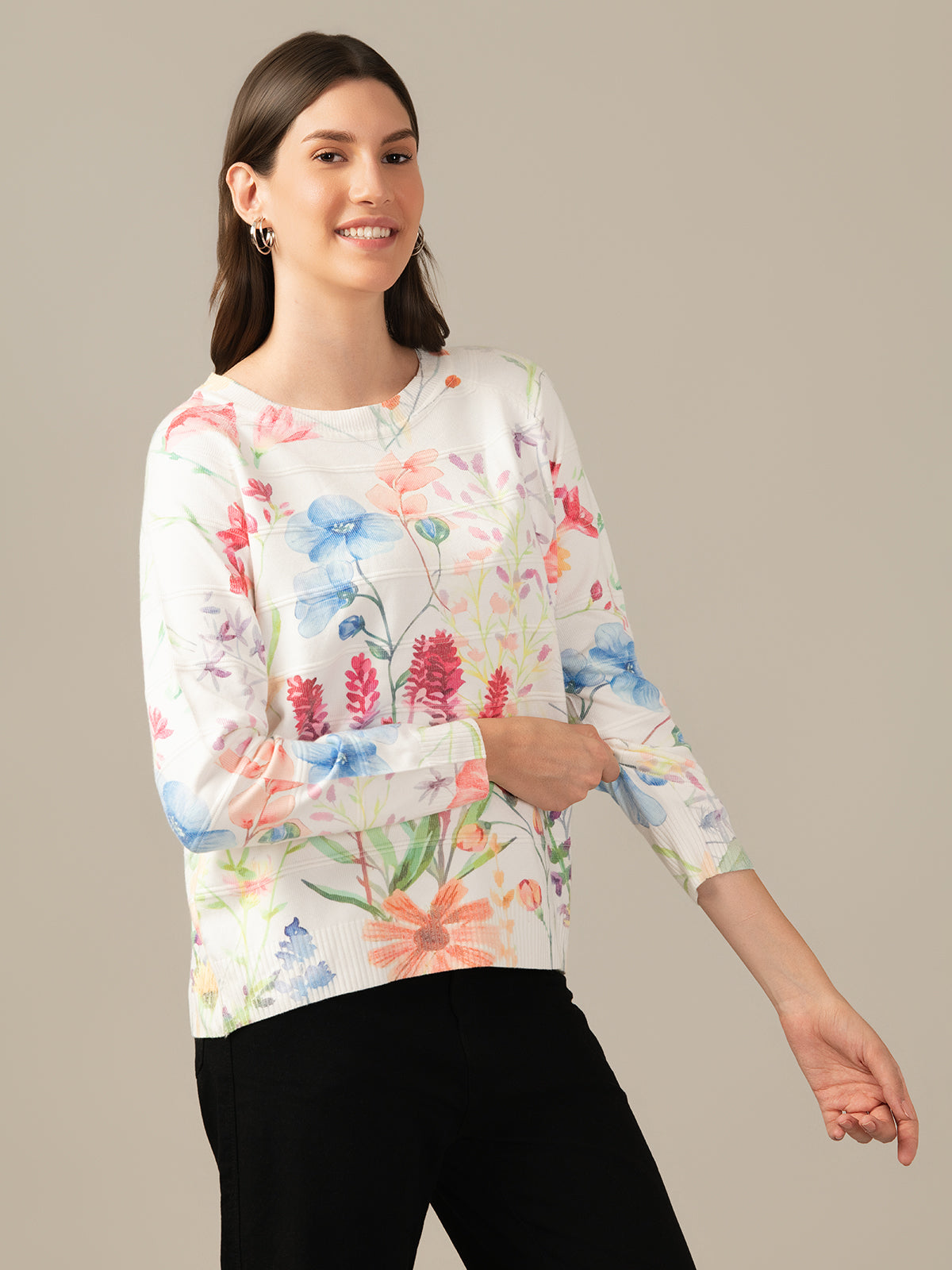 Muskan Albion Women & Girls Premium Pure white Stretch Sweatshirt – Cozy & Stylish