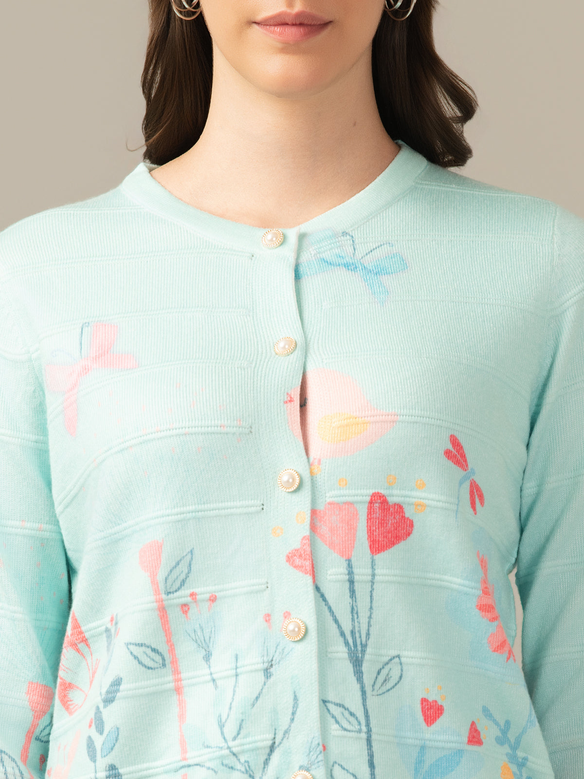 ALBION Women’s  Chicago Winter Cardigan -  Turquoise