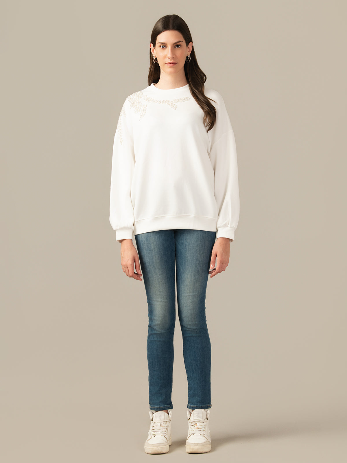 Albion Soft Cable-Knit Sweater for Women – Warm, Stylish, Everyday Wear White