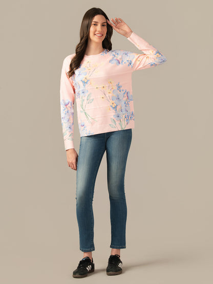 ALBION Cozy Wool Blend Sweatshirt for Women – Winter Essential Peach