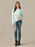 Women’s Wool Knit Sweatshirt – Everyday Comfort Skyblue