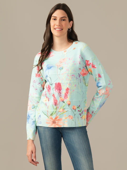 Albion Premium Girls & Women Classic Sky Firozi Sweatshirt