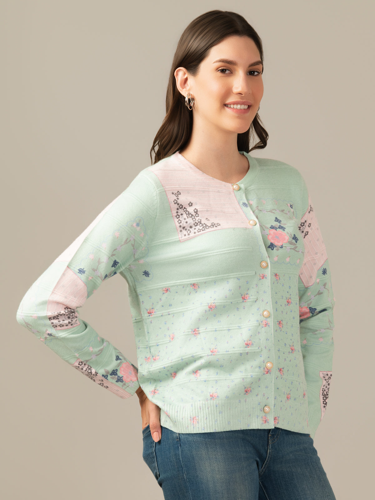 Albion Premium Girls & Women Green Classic Cardigan – Cozy & Chic Layering Top