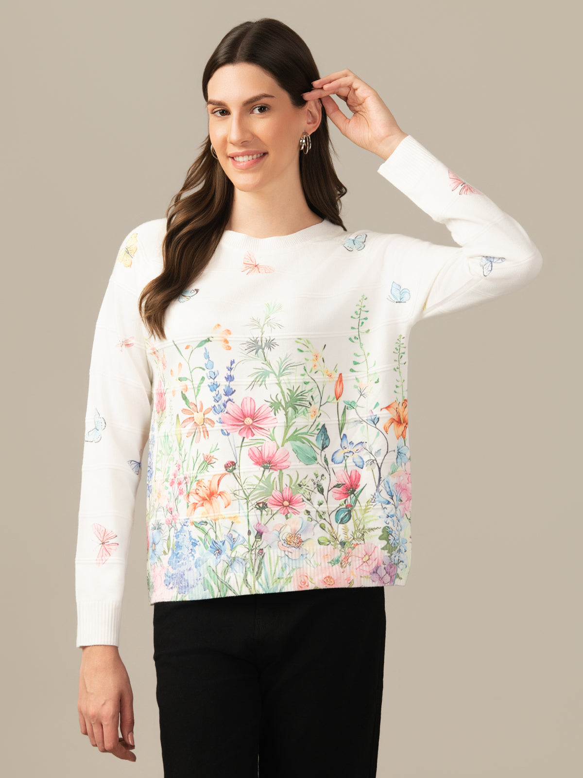 Women’s Wool Sweatshirt – Soft, Warm & Lightweight White