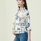 Albion Premium Ladies Oil Blue Top Elegant Stylish Casual Top for Daily & Office Wear