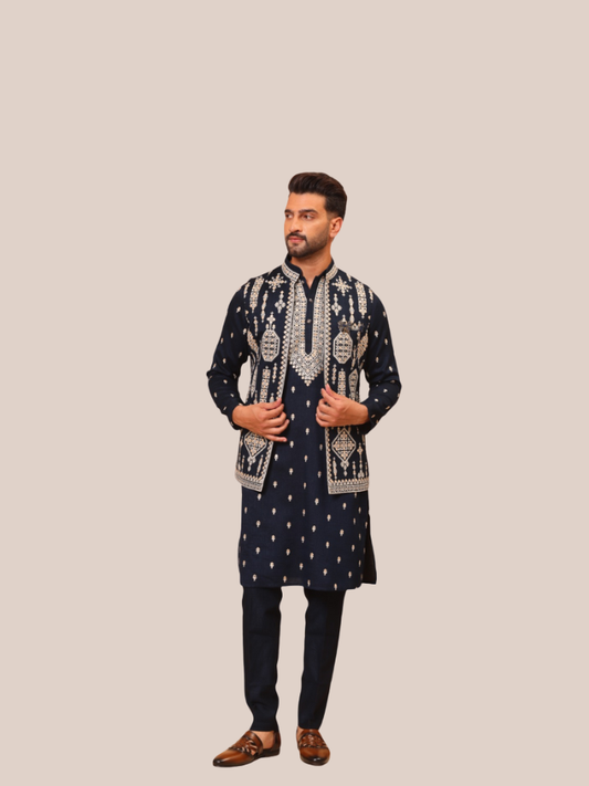 Albion Men’s Royal Premium Indo-Western Ethnic Suit – Timeless Classic Style