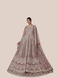 Albion Women’s Mauve Brown Luxury Embroidered Bridal Lehenga Set with Dupatta