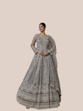 Albion Women’s Dusty Mauve Luxury Embroidered Bridal Lehenga Set with Dupatta