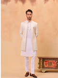 ALBION Men’s Indo Western Ethnic Suit-BEIGE