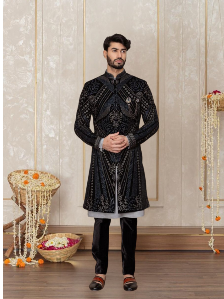 Albion Men’s Luxury Indo-Western Ethnic Suit for Special Occasions