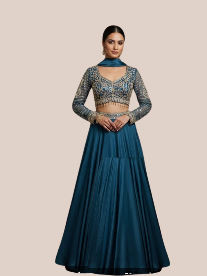 Albion Women’s Elegant Embellished Lehenga Set