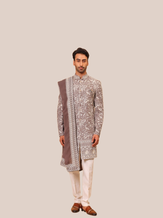 Albion Men’s Indo Western Suit for Wedding & Festive Occasions – Royal Designer Wear