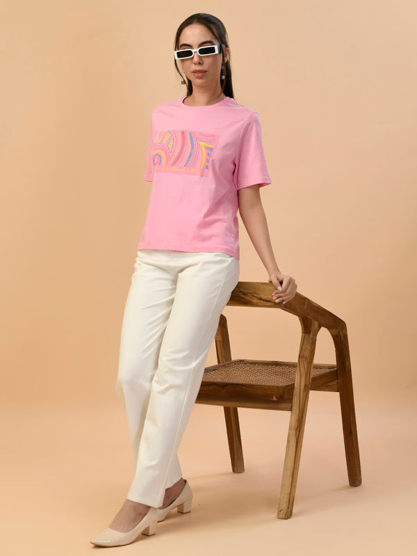 Albion Premium Ladies Pink Regular T-Shirt