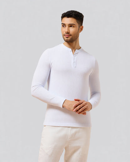 Albion Premium Men's Winter Casual Off White T-Shirt
