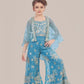 Albion Girls Embroidered Ethnic Co-Ord Set with Cape